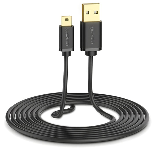 USB-A - miniUSB Daten- und Ladekabel UGREEN US132, 2m, Schwarz