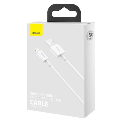 Daten- und Ladekabel USB-A - Lightning Baseus Superior Series, 20W, 0,25m, Weiß CALYS-02