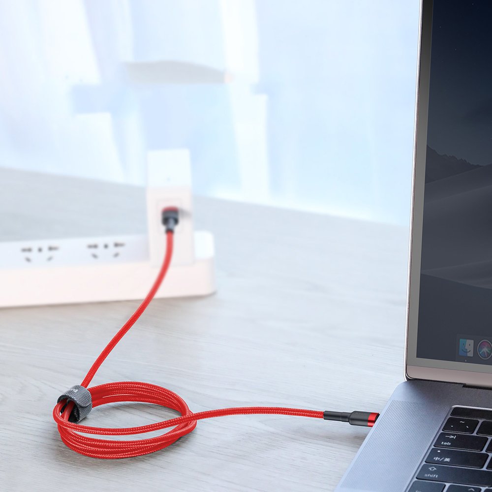 Daten- und Ladekabel USB-C – USB-C Baseus Coffee, 60 W, 2 m, Rot CATKLF-H09