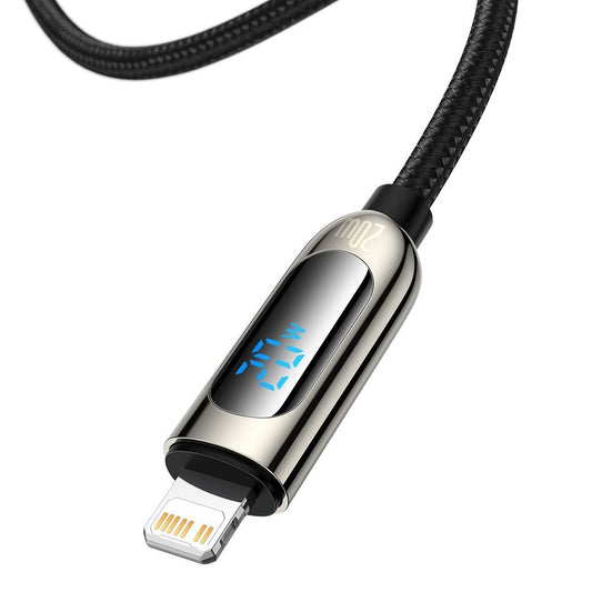 Daten- und Ladekabel USB-C - Lightning Baseus Display Schnellladung, 20W, 2m, Schwarz CATLSK-A01