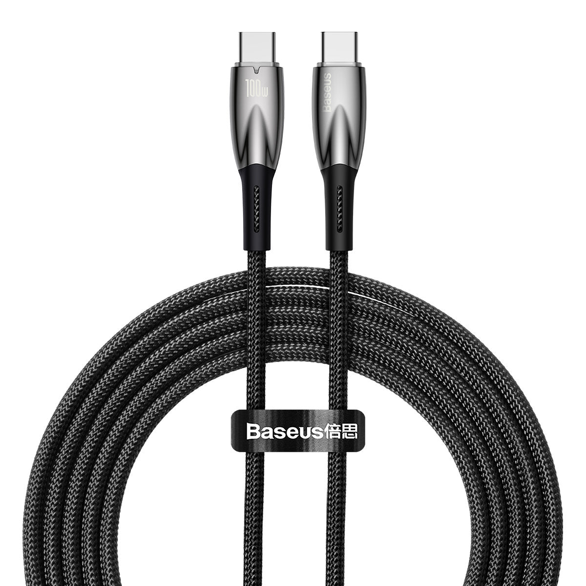 Data and Charging Cable USB-C - USB-C Baseus Glimmer Series, 100W, 2m, Black CAJY000503