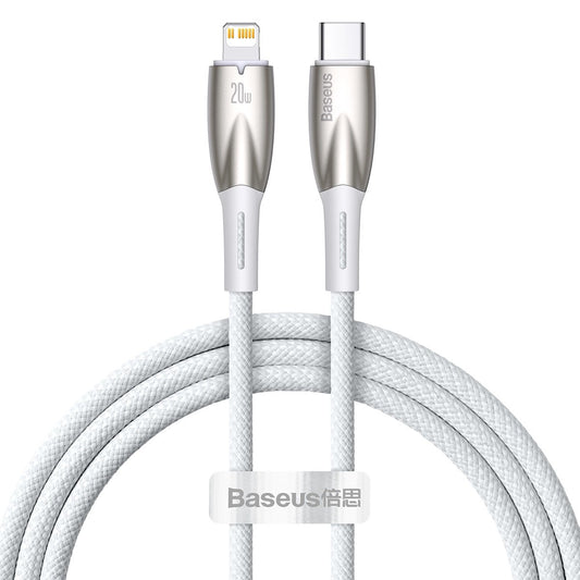 USB-C-Daten- und Ladekabel – Lightning Baseus Glimmer-Serie, 20 W, 1 m, Weiß CADH000002