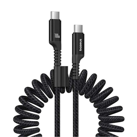 USB-C - USB-C Daten- und Ladekabel Baseus Fish Eye Spring, 100W, 1m, Schwarz P10320203111-00
