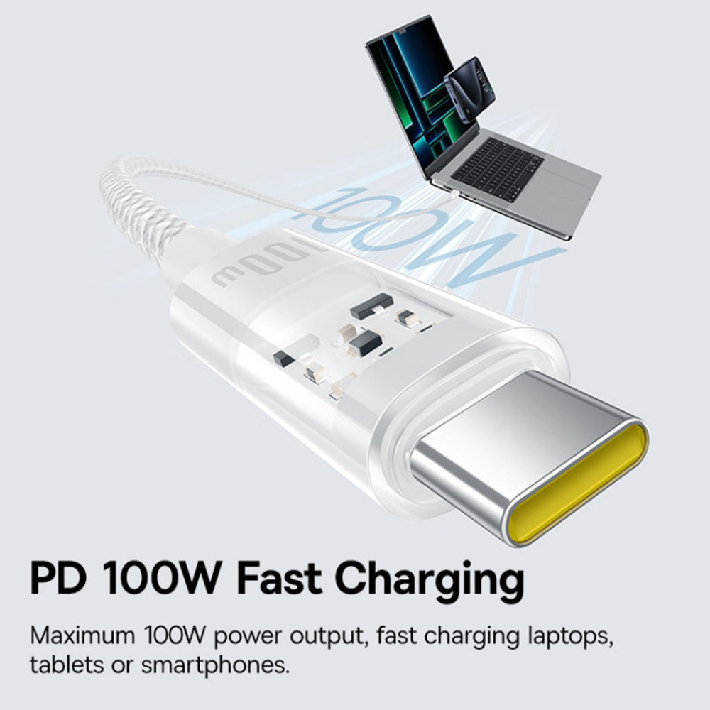 USB-C - USB-C Daten- und Ladekabel Baseus Gem, 100W, 2m, Weiß P10373000211-01