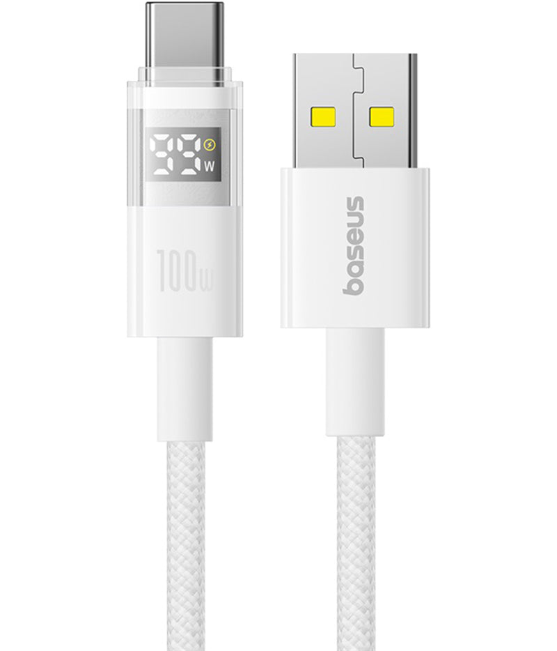 Daten- und Ladekabel USB-A - USB-C Baseus Display 2, 100W, 1m, Weiß P10382701211-00