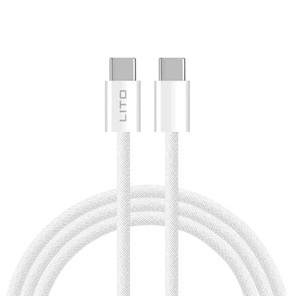 Daten- und Ladekabel USB-C - USB-C Lito LD04CC, 60W, 2m, Weiß