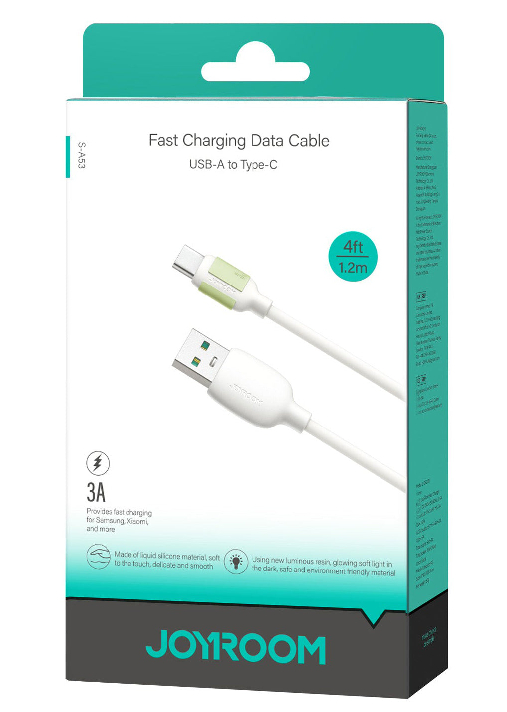 Daten- und Ladekabel USB-A - USB-C Joyroom S-A53, 18W, 1,2m, Beige
