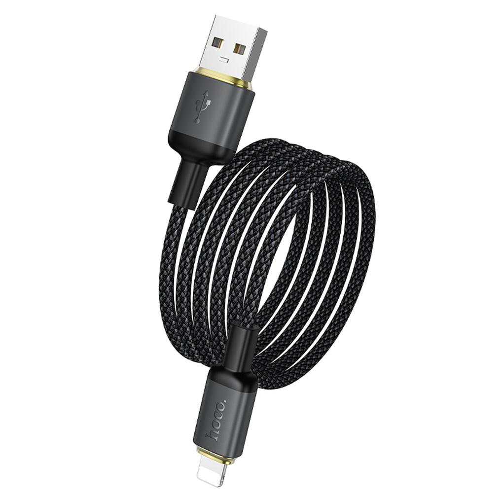 Daten- und Ladekabel USB-A - Lightning HOCO X128 Benefit, 12W, 1m, Schwarz