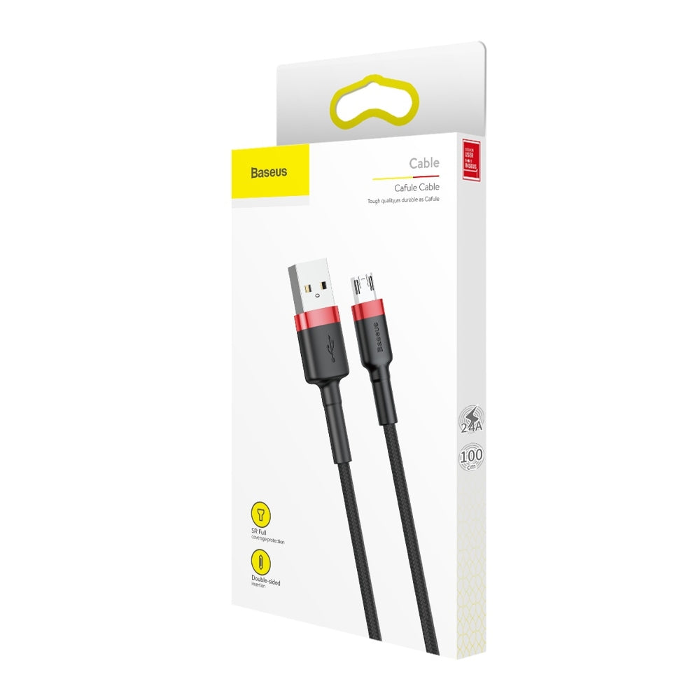 Data and Charging Cable USB-A - microUSB Baseus Cafule, 18W, 1m, Red CAMKLF-B91