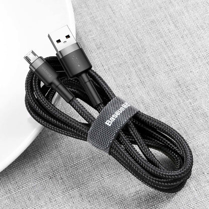 Daten- und Ladekabel USB-A – microUSB Baseus Coffee, 18 W, 1 m, Grau CAMKLF-BG1