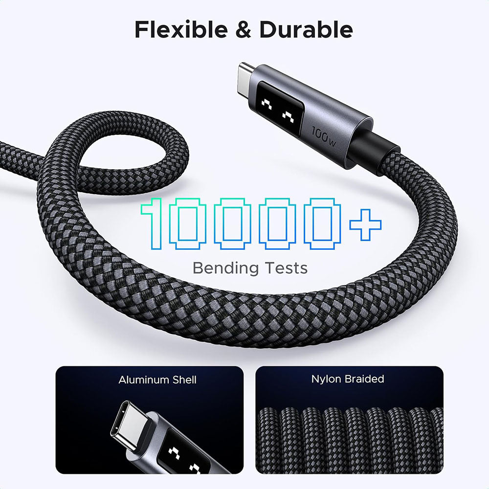 USB-C Daten- und Ladekabel - USB-C UGREEN L509, 100W, 1m, Grau