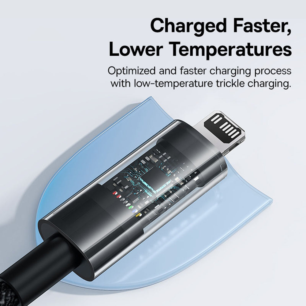 USB-C - Lightning Lade- und Datenkabel Baseus Gem, 20W, 2m, Schwarz P10373001111-01