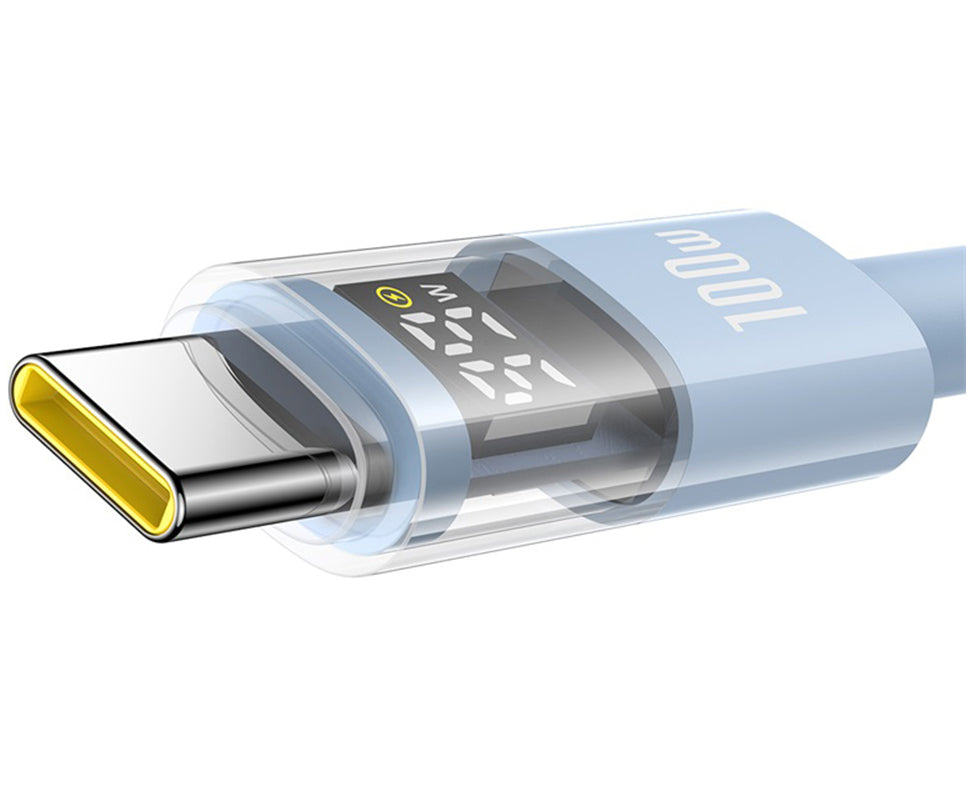 Daten- und Ladekabel USB-A - USB-C Baseus Display 2, 100W, 2m, Blau P10382701311-01