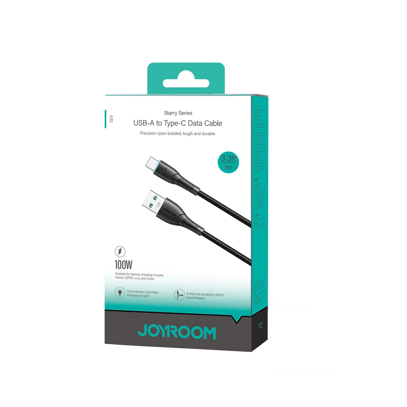 Daten- und Ladekabel USB-A - USB-C Joyroom S-A32, 100W, 1m, Schwarz
