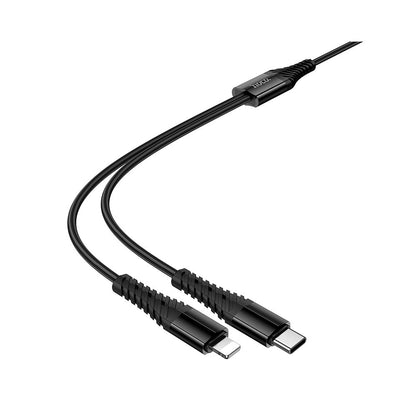 USB-C - Lightning / USB-C Ladekabel HOCO X123, 10W, 1m, Schwarz