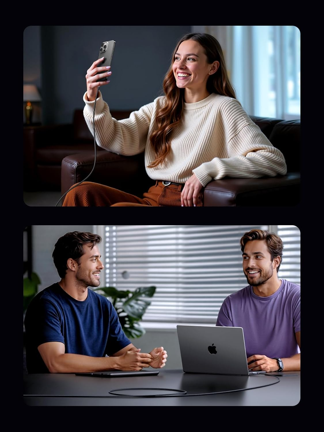 USB-C zu USB-C Daten- und Ladekabel UGREEN L524, 60W, 2m, Grau