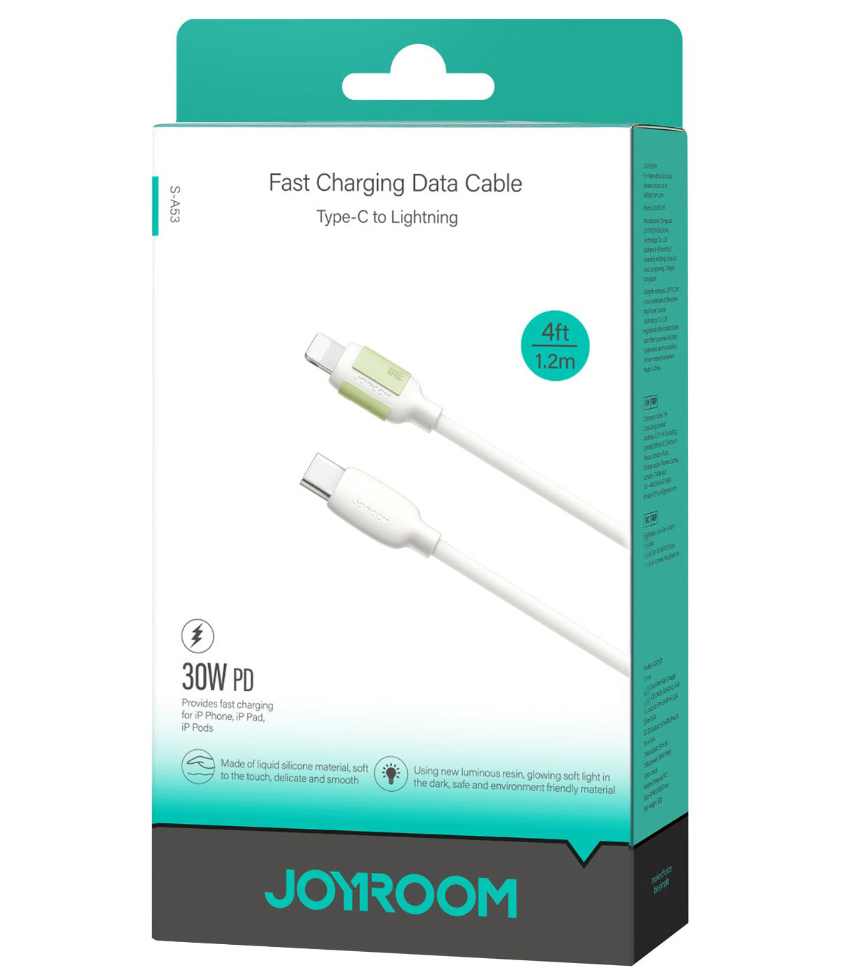 USB-C - Lightning Lade- und Datenkabel Joyroom S-A53, 30W, 1,2m, Beige
