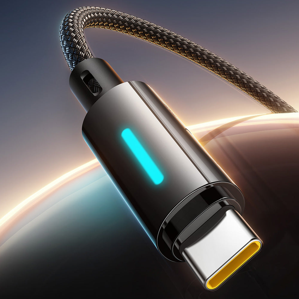 USB-A - USB-C Daten- und Ladekabel Baseus Lit Button Control, 100W, 2m, Schwarz P10379002121-01