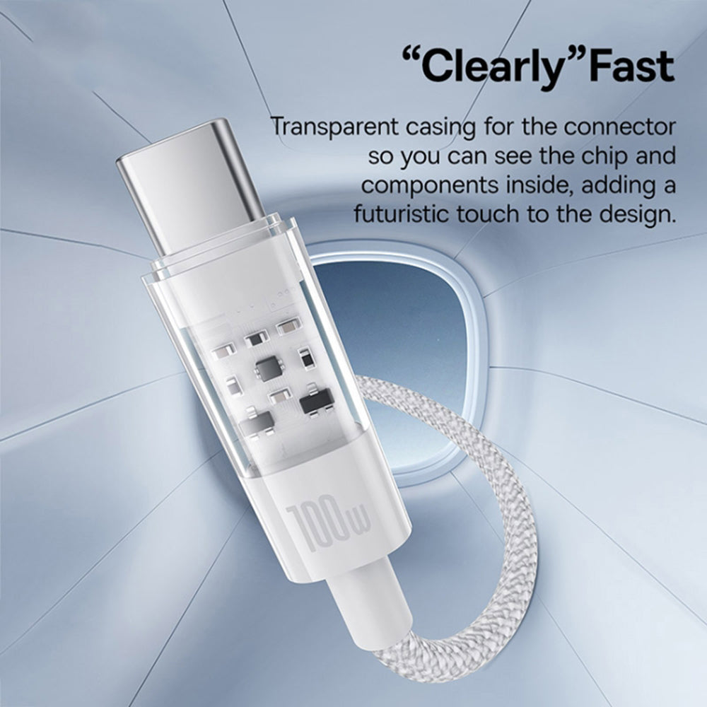 USB-C - USB-C Daten- und Ladekabel Baseus Gem, 100W, 2m, Weiß P10373000211-01