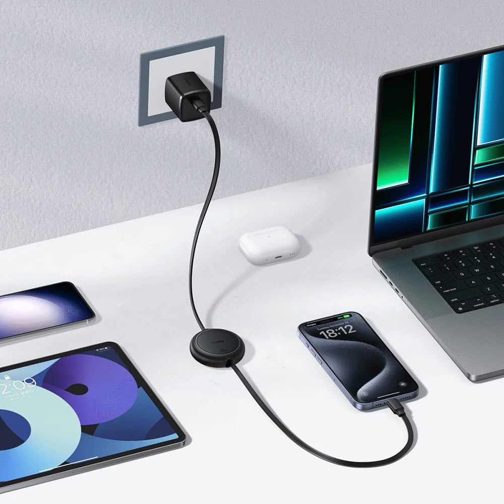 USB-C Daten- und Ladekabel - USB-C Baseus Free2Pull Mini Retractable, 60W, 1m, Schwarz P10364500111-01