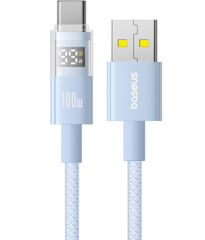 Daten- und Ladekabel USB-A - USB-C Baseus Display 2, 100W, 2m, Blau P10382701311-01