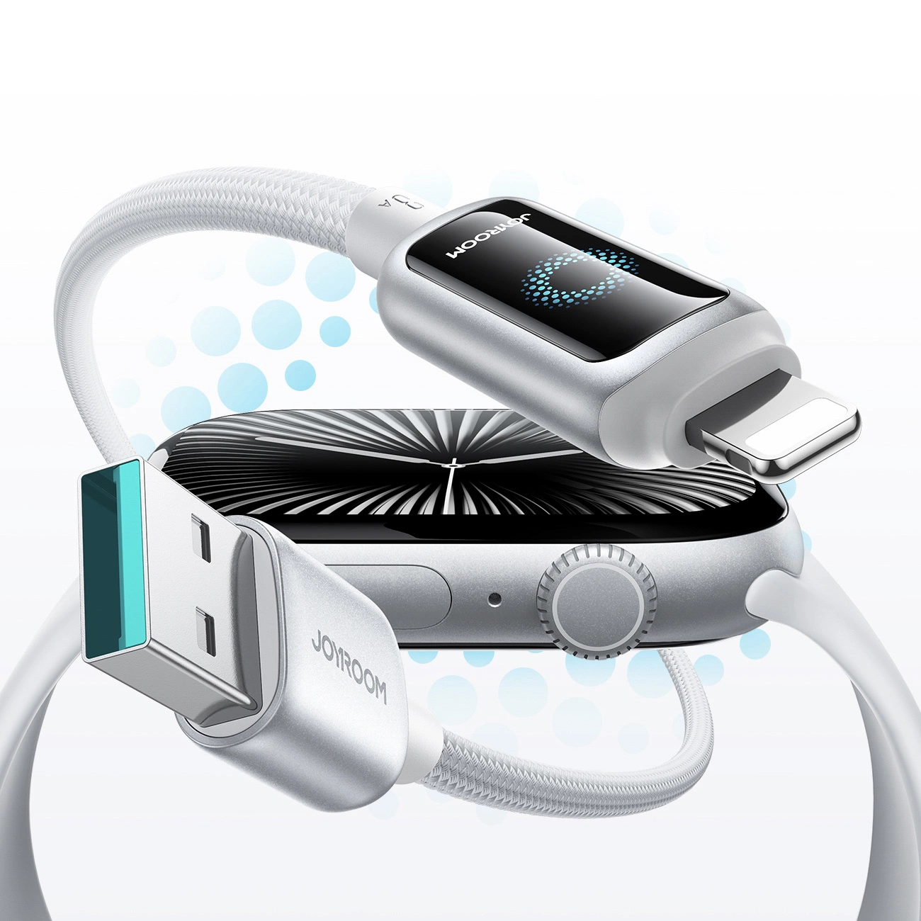 Daten- und Ladekabel USB-A - Lightning Joyroom S-A55 StarFlight Display, 18W, 1.2m, Weiß