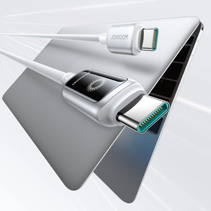 USB-C Data and Charging Cable - USB-C Joyroom S-A55 StarFlight Display, 100W, 1.2m, White