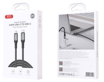 USB-C Daten- und Ladekabel - USB-C XO Design NB-Q264B, 240W, 2m, Schwarz