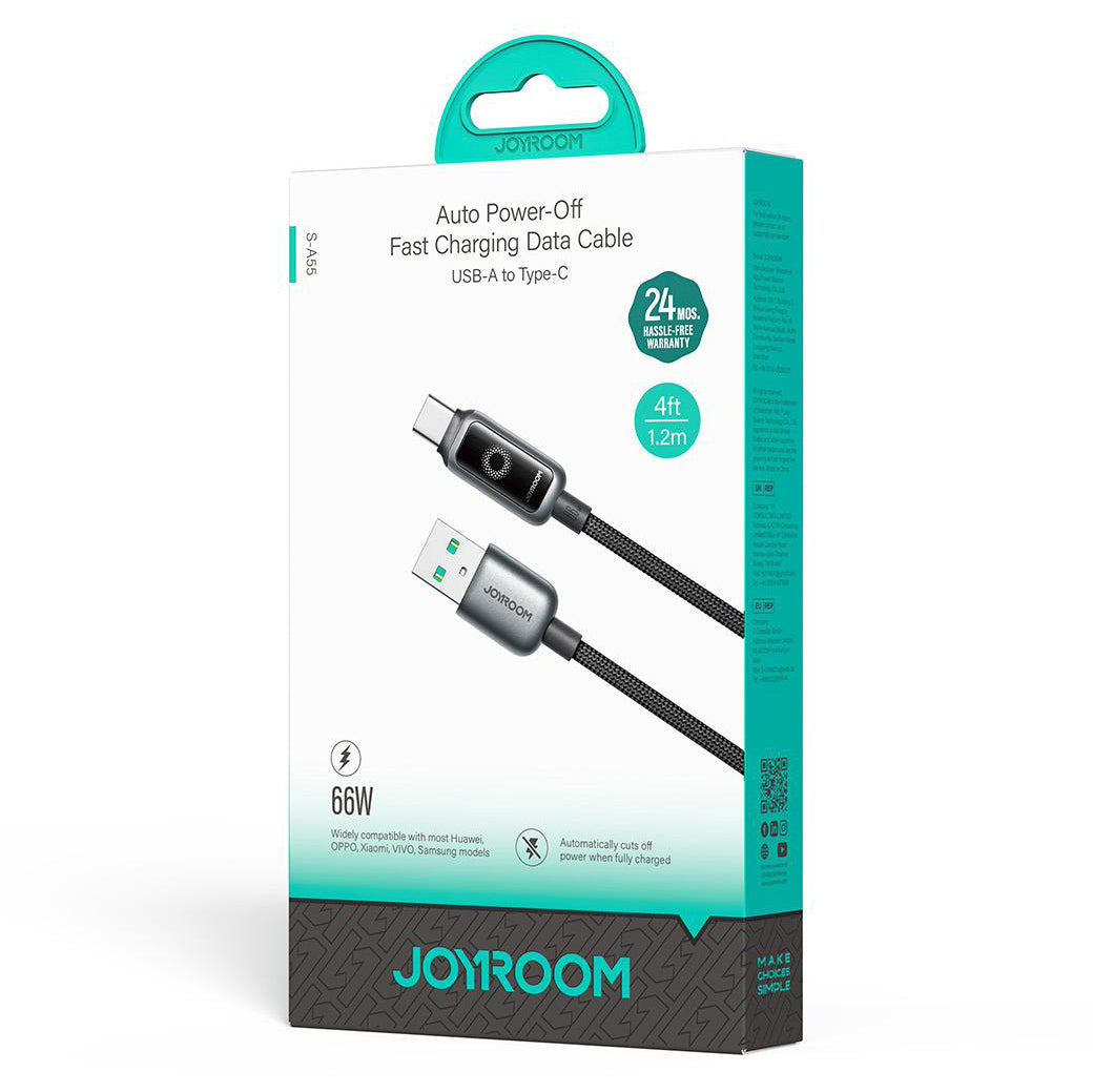 Daten- und Ladekabel USB-A - USB-C Joyroom S-A55 StarFlight Display, 66W, 1.2m, Schwarz