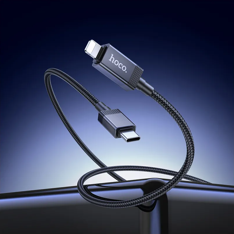 USB-C - Lightning Daten- und Ladekabel HOCO X118 Display, 27W, 1m, Schwarz