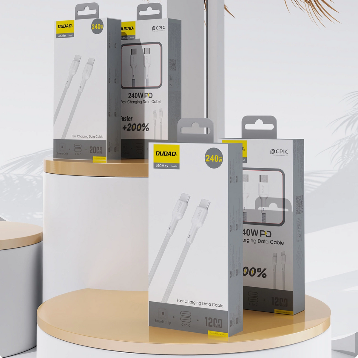 Daten- und Ladekabel USB-C - USB-C Dudao L9C Max, 240W, 1,2m, Weiß