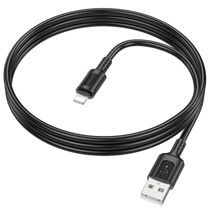 USB-A to Lightning Data and Charging Cable Borofone BX111 Feliz, 18W, 1m, Black