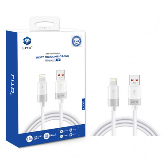 Daten- und Ladekabel USB-A - Lightning Lito LD07, 60W, 1m, Weiß