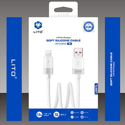Daten- und Ladekabel USB-A - Lightning Lito LD07, 60W, 1m, Weiß