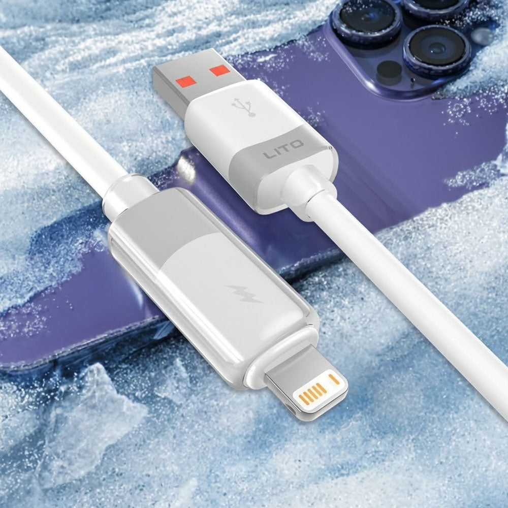 Daten- und Ladekabel USB-A - Lightning Lito LD07, 60W, 1m, Weiß