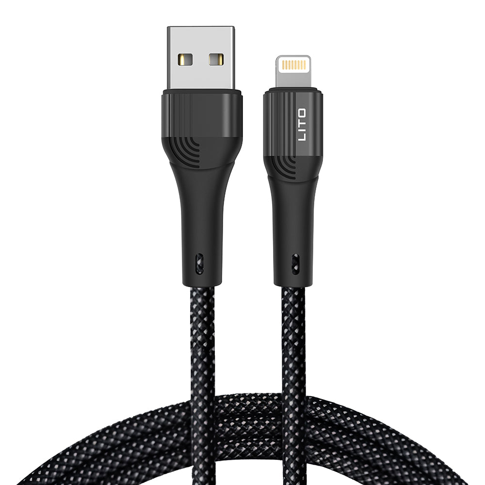 Daten- und Ladekabel USB-A - Lightning Lito LD14, 18W, 1m, Schwarz