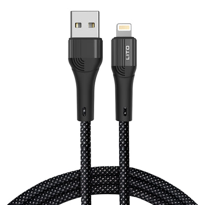 Daten- und Ladekabel USB-A - Lightning Lito LD14, 18W, 1m, Schwarz