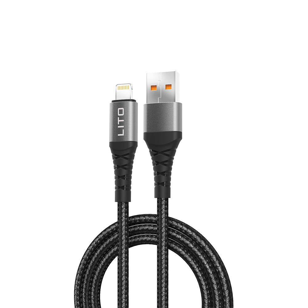 Daten- und Ladekabel USB-A - Lightning Lito LD22L, 18W, 2m, Schwarz