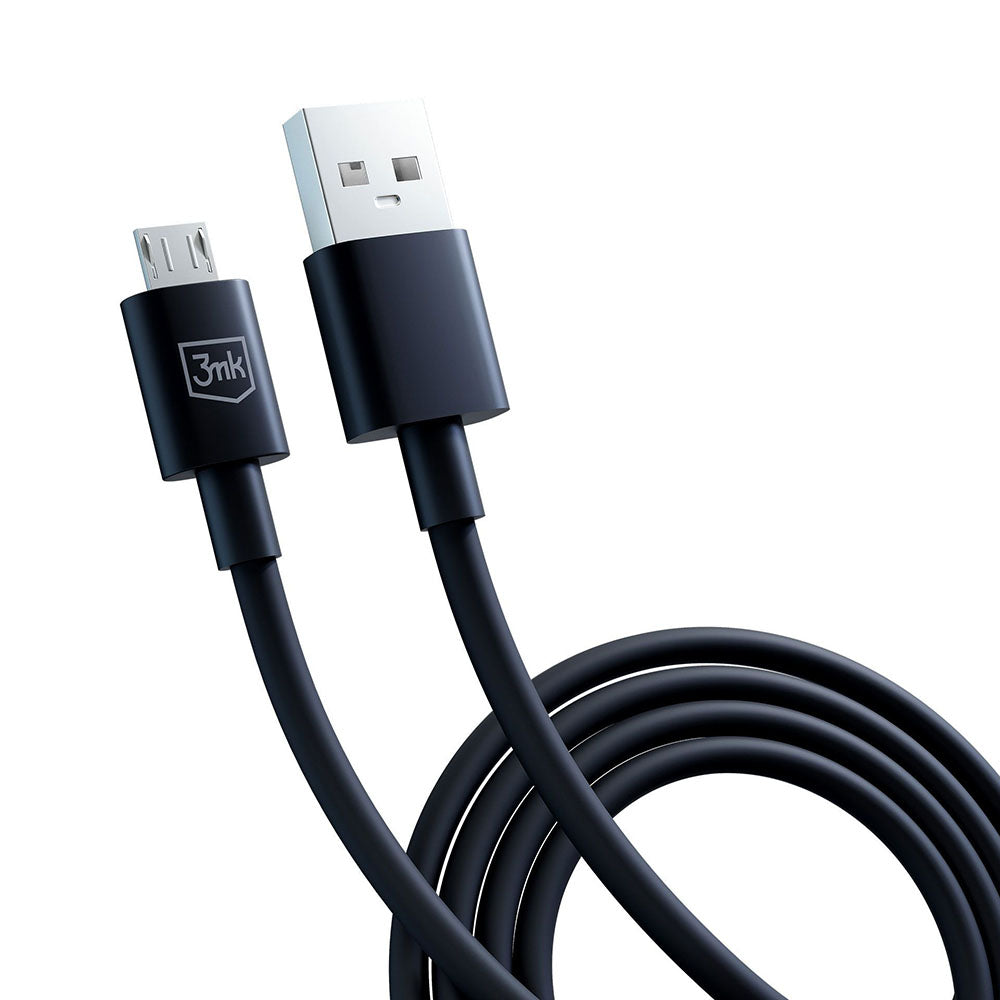 Daten- und Ladekabel USB-A - microUSB 3MK Hyper, 18W, 1.2m, Schwarz