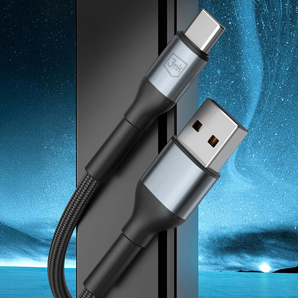 Daten- und Ladekabel USB-A - USB-C 3MK Hyper N 18, 18W, 1m, Schwarz