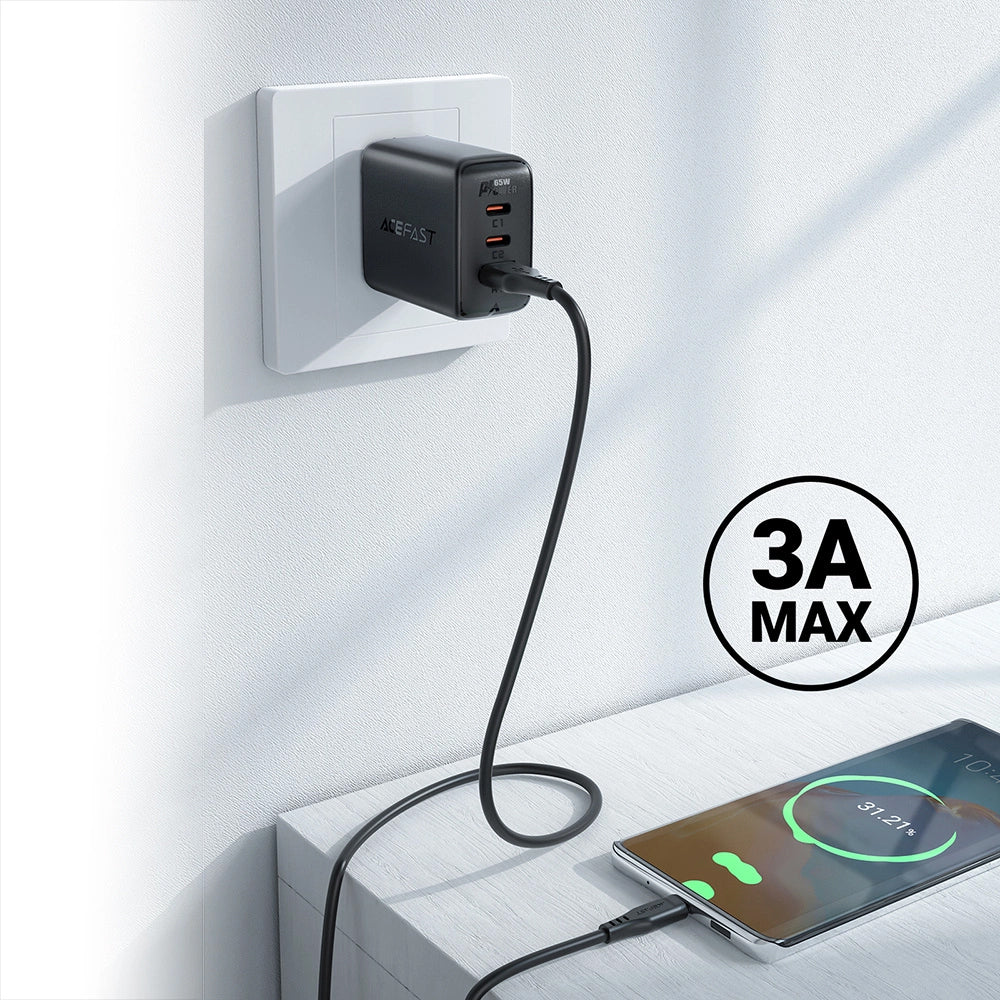 Daten- und Ladekabel USB-A - USB-C Acefast C3-03, 60W, 1.2m, Weiß