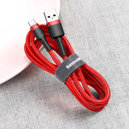 Baseus Cafule USB-A to USB-C Data and Charging Cable, 18W, 3m, Red CATKLF-U09