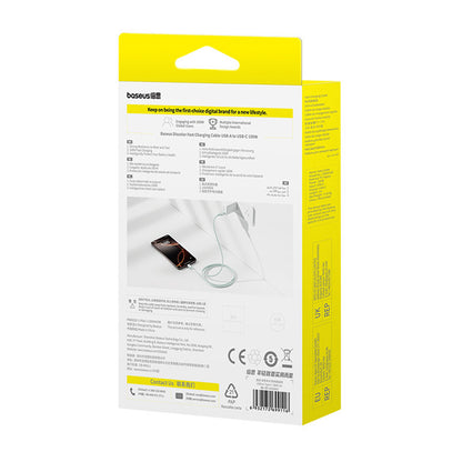 Baseus Discolor USB-A to USB-C Data and Charging Cable, 100W, 1m, Blue Green E0420801