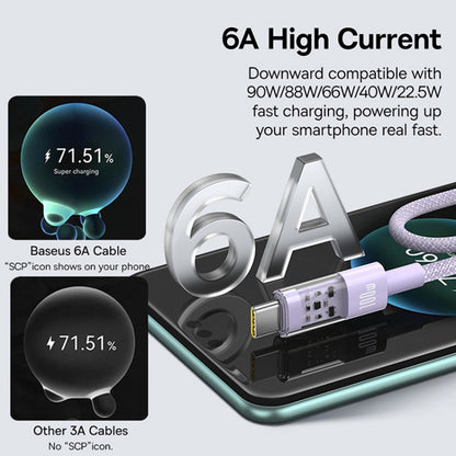 Daten- und Ladekabel USB-A - USB-C Baseus Gem, 100W, 1m, Lila P10373002511-00