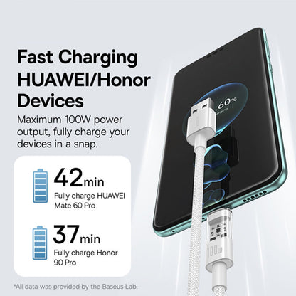 Daten- und Ladekabel USB-A - USB-C Baseus Gem, 100W, 2m, Weiß P10373002211-01