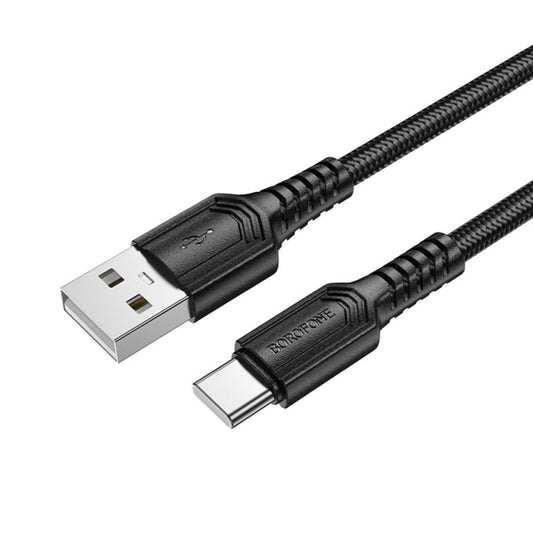 USB-A to USB-C Data and Charging Cable Borofone BX116 Certain, 18W, 1m, Black