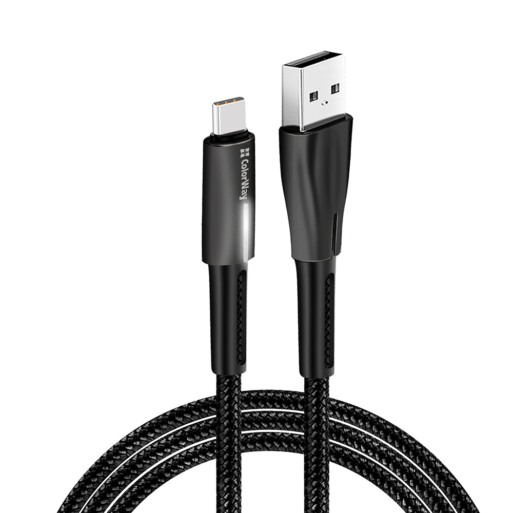 USB-A to USB-C Data and Charging Cable ColorWay CW-CBUC035, 18W, 1m, Black