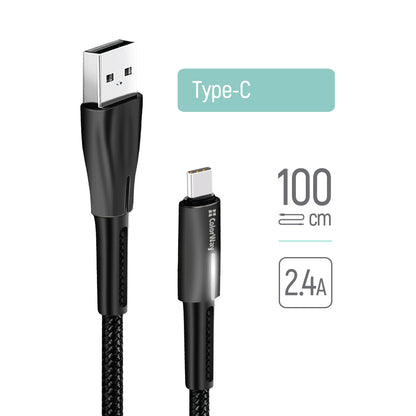 USB-A to USB-C Data and Charging Cable ColorWay CW-CBUC035, 18W, 1m, Black