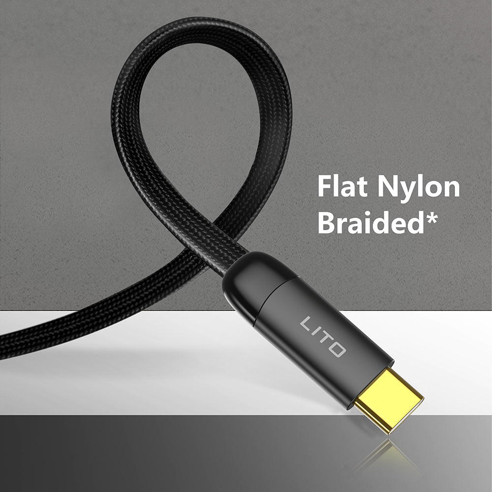 USB-A to USB-C Data and Charging Cable Lito LD11C, 18W, 1m, Black