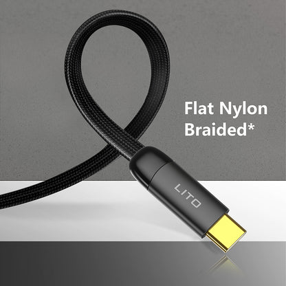 USB-A to USB-C Data and Charging Cable Lito LD11C, 18W, 1m, Black
